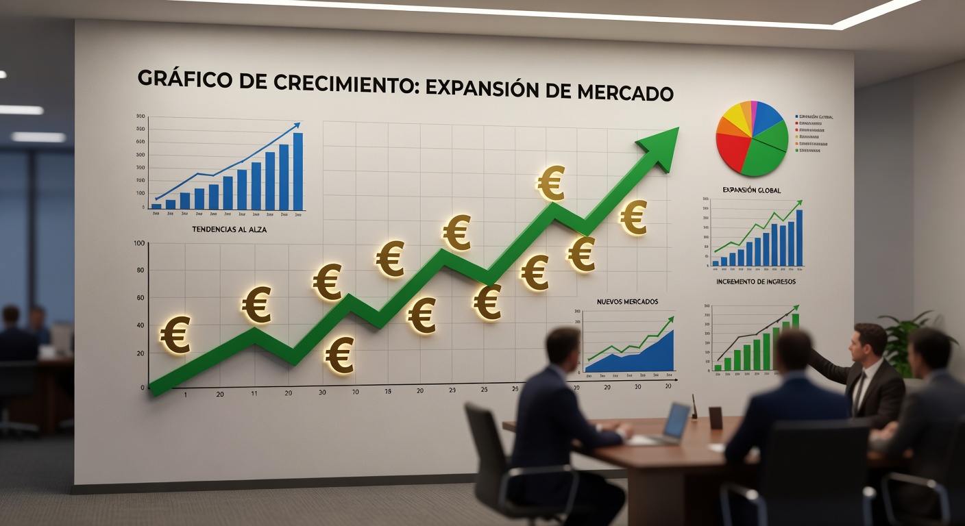 Gráfico de crecimiento empresarial en España